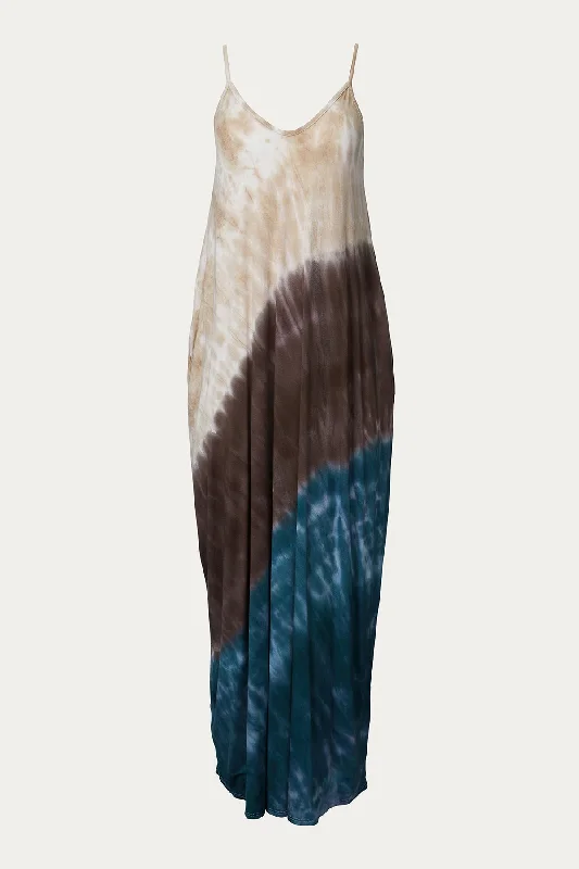 TIE-DYED STRETCH-MODAL JERSEY MAXI DRESS Geometric Jersey Top