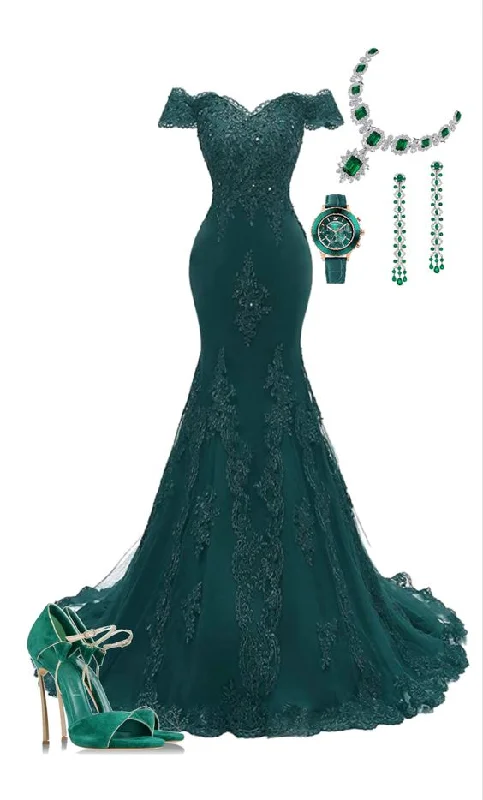 Off The Shoulder Lace Prom Dresses For Women Mermaid Appliques Beaded Lace Up Formal Evening Dresses Y1824 Off The Shoulder Lace Prom Dresses For Women Mermaid Appliques Beaded Lace Up Formal Evening Dresses Y1824