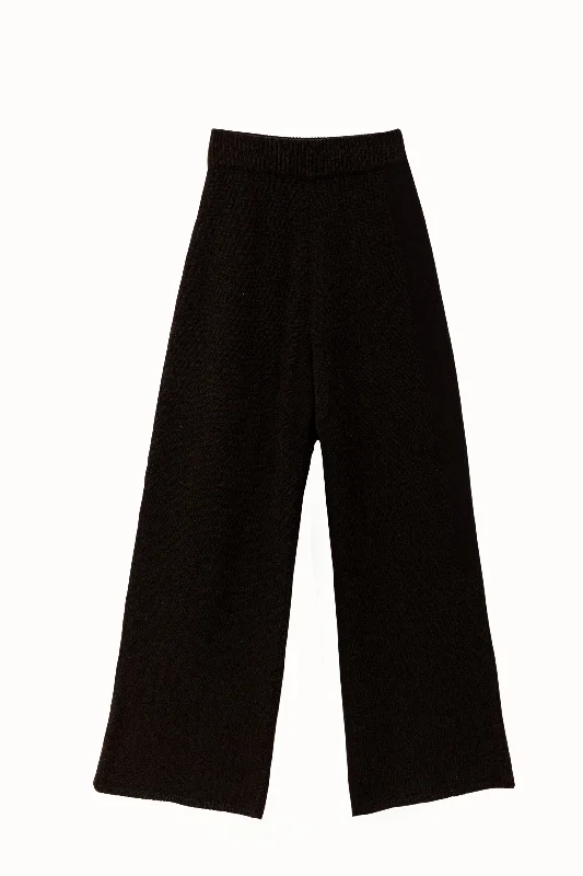 Cashmere Silk Wide Leg Trousers Black Trousers Designer Luxury