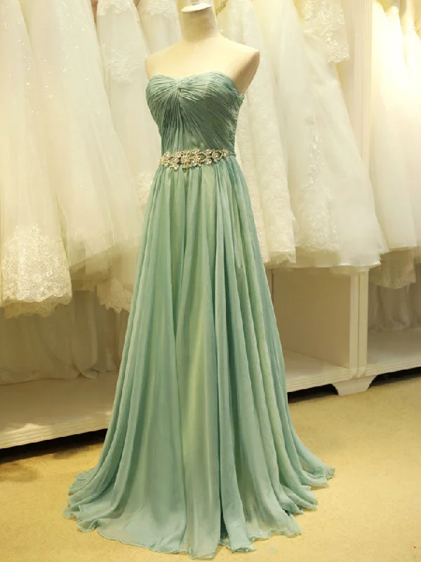 Strapless Long Chiffon Formal Evening Dress