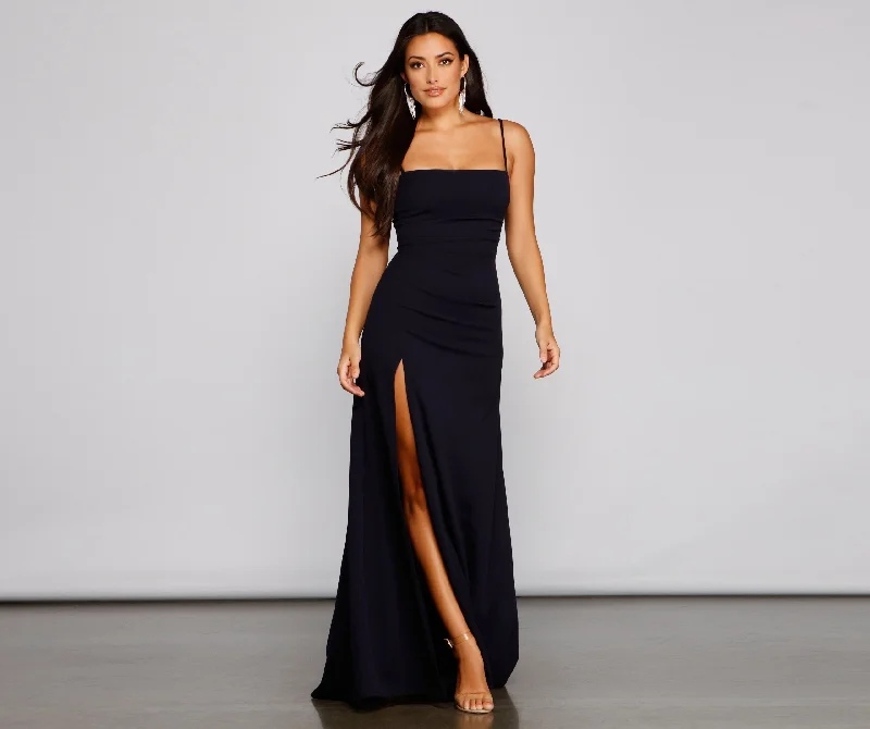 Wren Formal Stylish Ruched Crepe Dress