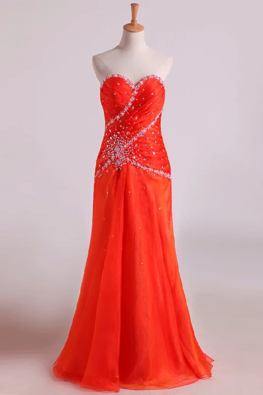 2024 Sweetheart A Line Chiffon Evening Dresses PKG863YR