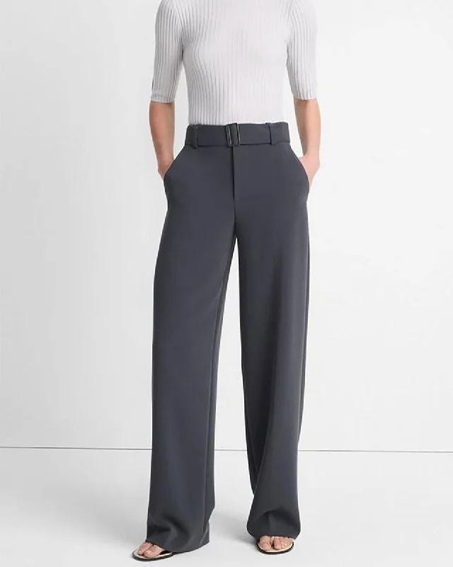 High-Waist Belted Wide-Leg Trouser Trousers Bootcut Casual
