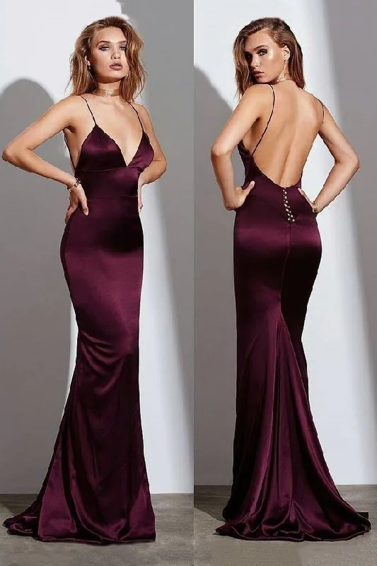 2024 Spaghetti Straps Evening Dresses Mermaid Open PHCZ8C4P