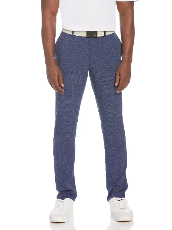 Men's Original Plaid Golf Trousers High Waist Slim Fit Ankle Length