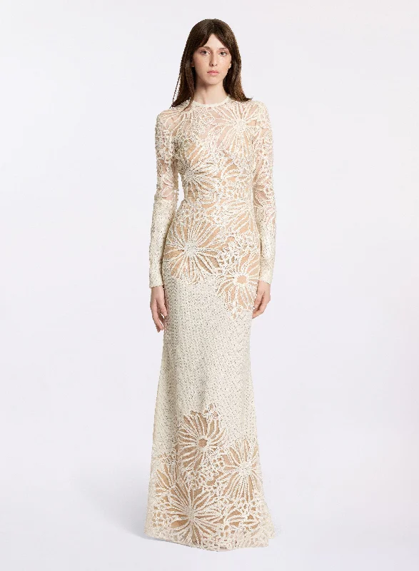 Sequin Embroidered Long Dress