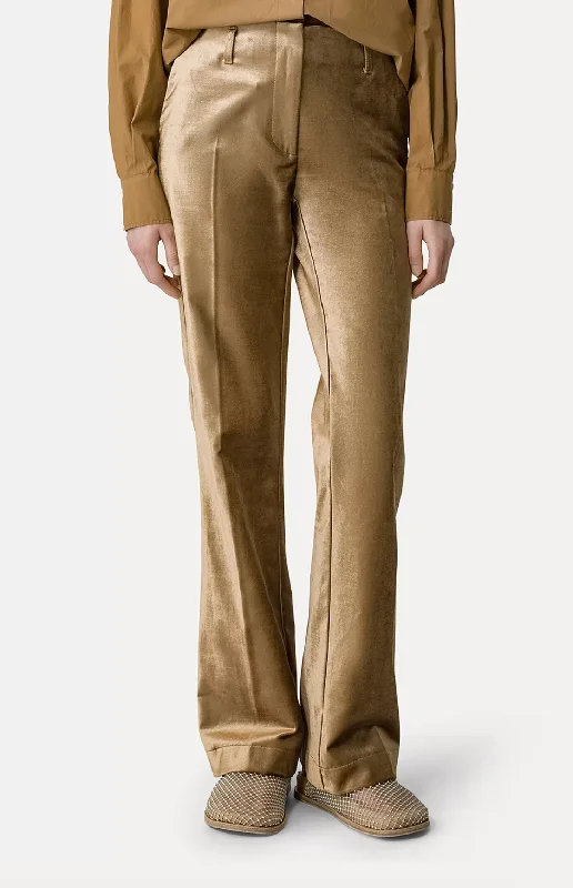 Flared Trousers in Stretchy Velvet Trousers Culottes Wide Leg