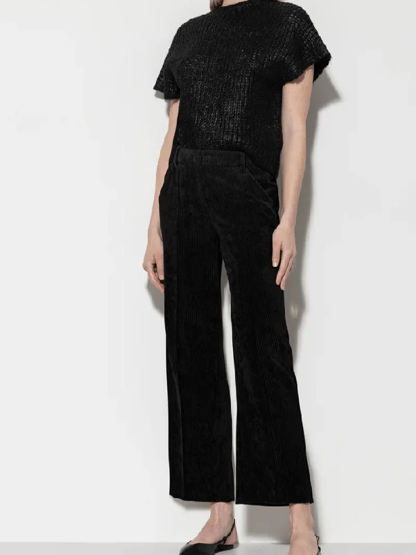 Luisa Cerano Cord Wide Leg Trousers In Black 608690 3556 Col 001 Trousers Favorite Customer