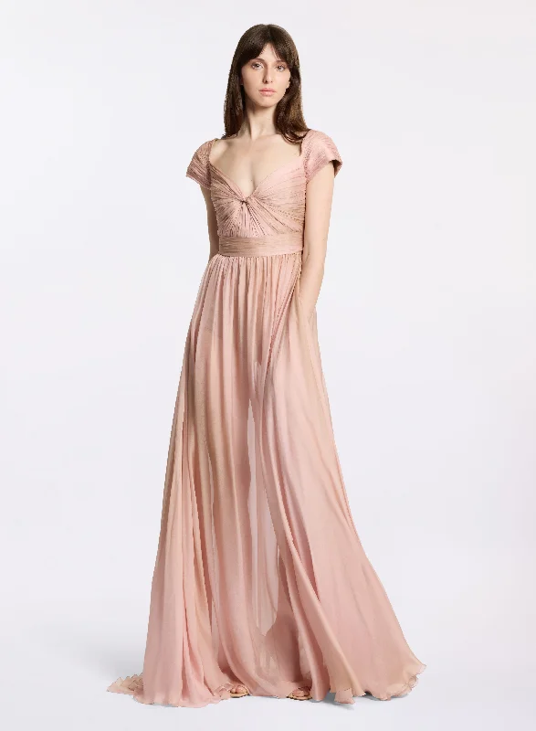 Printed Chiffon Long Dress