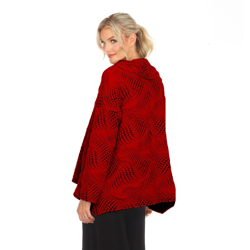 Moonlight Dotted Cowl Neck Tunic in Red/Black - 3799-RD