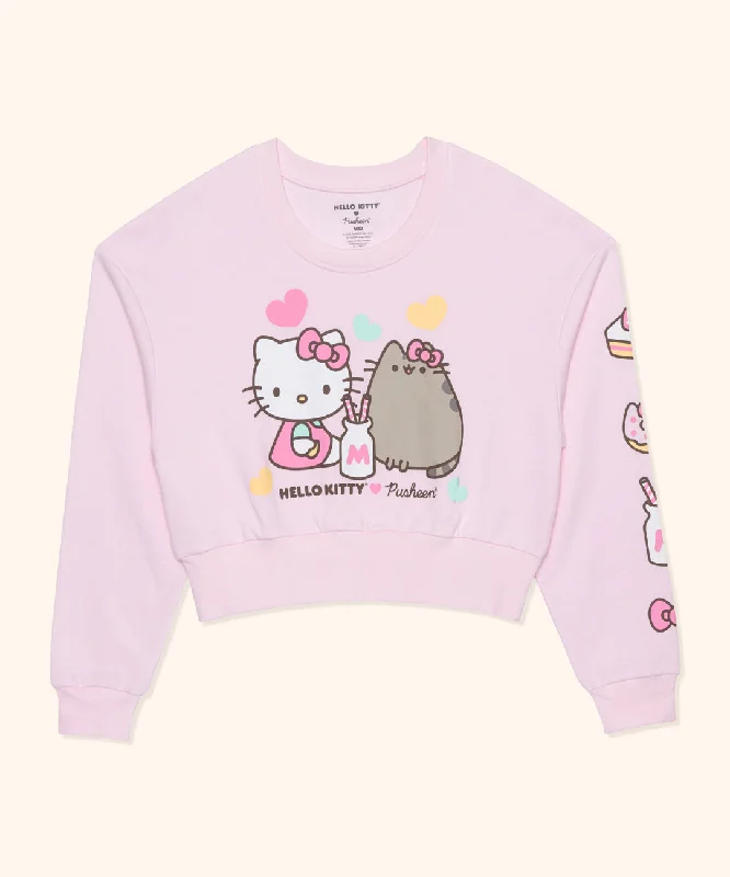 Hello Kitty® x Pusheen® Ladies Cropped Sweatshirt