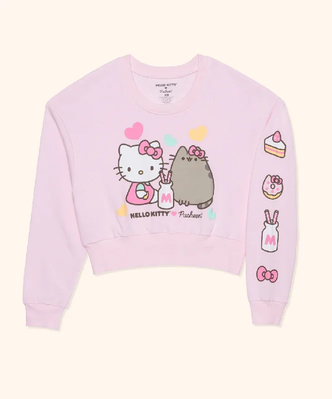 Hello Kitty® x Pusheen® Ladies Cropped Sweatshirt