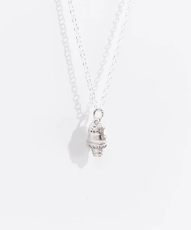 Pusheen Dipped Cone Charm Necklace