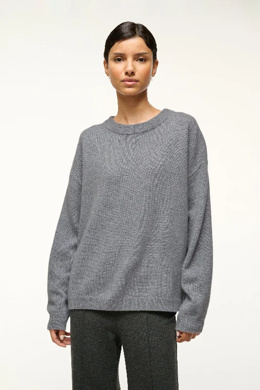 SERRANO CASHMERE RELAXED CREW | HEATHER GREY