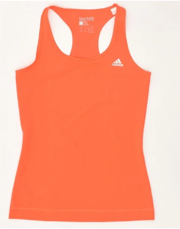 ADIDAS Womens Climalite Vest Top UK 16/18 Large Orange Polyester