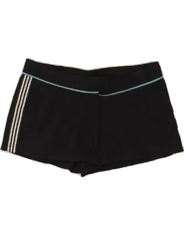 ADIDAS Womens Sport Shorts UK 10 Small Navy Blue Nylon