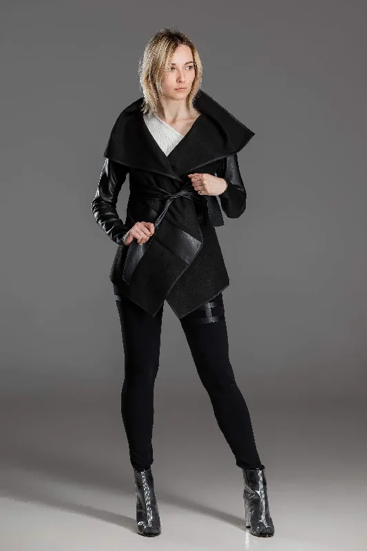 Asymmetric black jacket