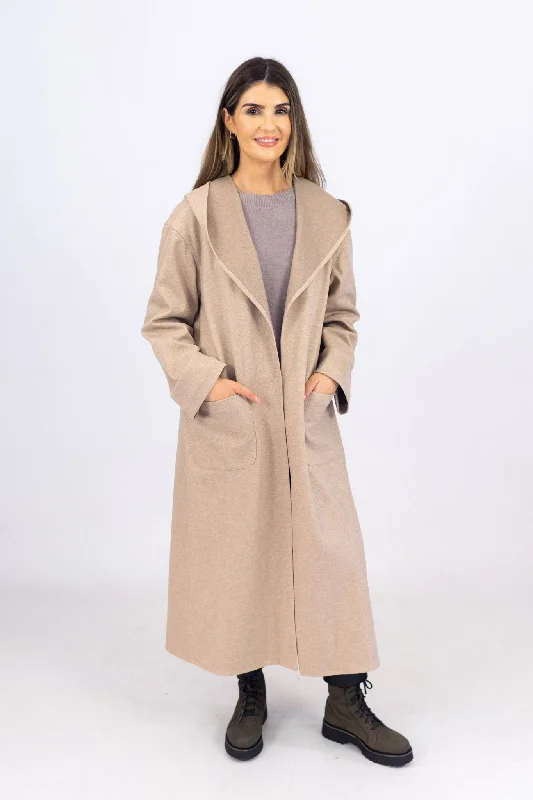 Camelot Beige Long Woven Cardigan