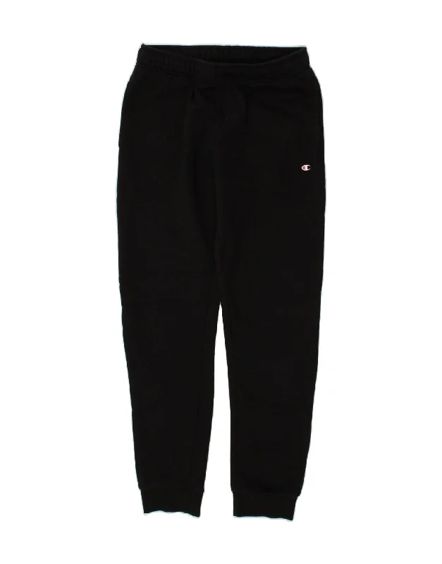 CHAMPION Womens Tracksuit Trousers Joggers UK 14 Medium Black Cotton