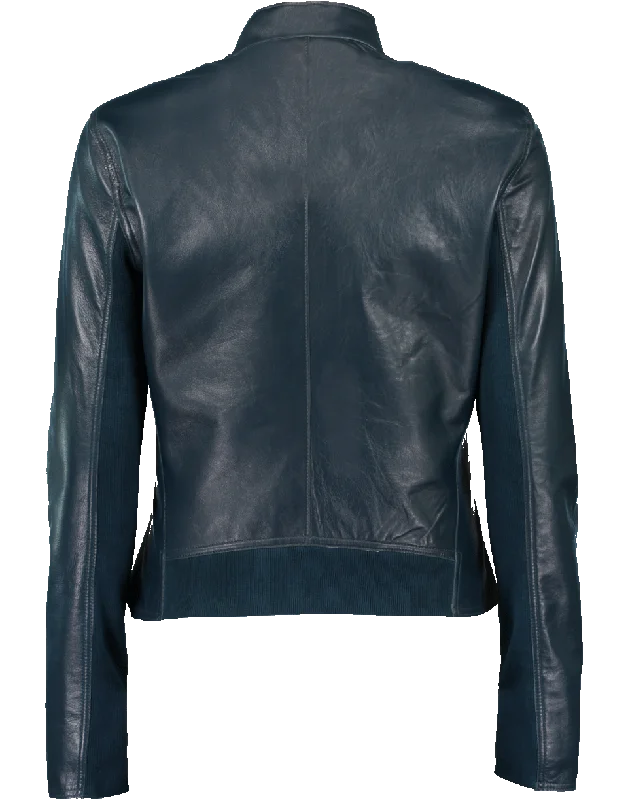 Chapin Leather Reverse Bomber Jacket