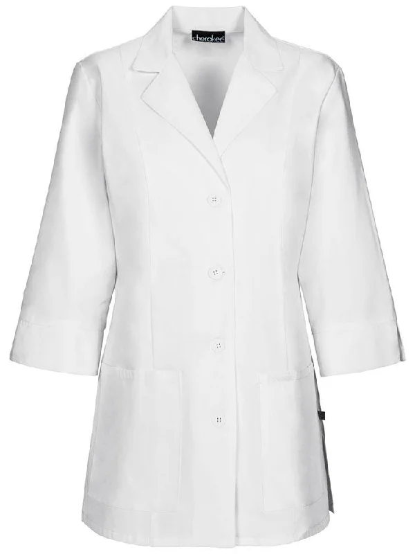 Cherokee Women's Modern 30"" 3/4 Sleeve Lab Coat | White