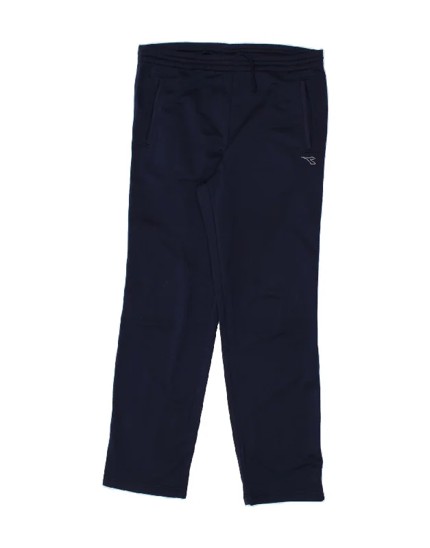 DIADORA Womens Tracksuit Trousers UK 12 Medium  Navy Blue Polyester