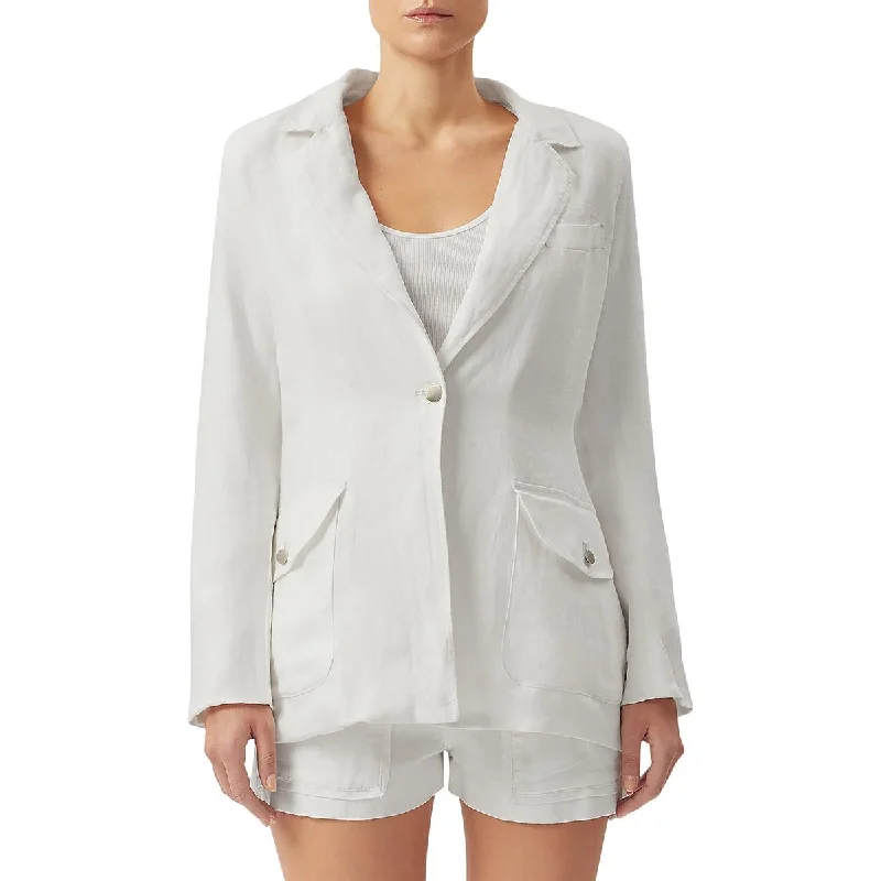 DL1961 Womens Linen Work Wear One-Button Blazer