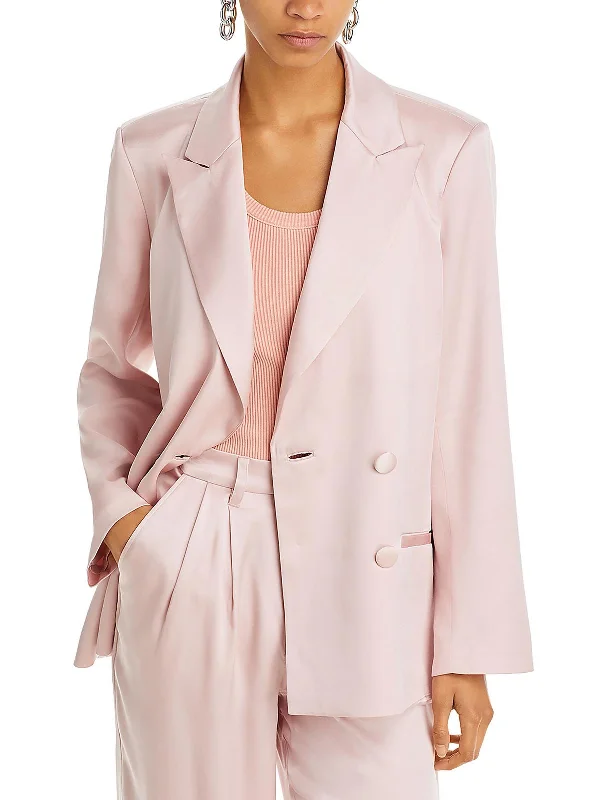 Donne Womens Silk Office Two-Button Blazer