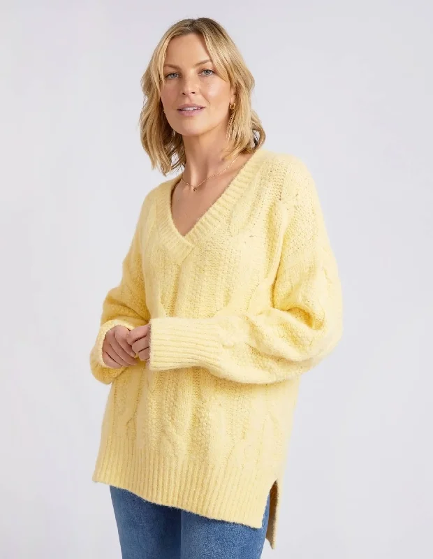 Elm Tallulah Cable Knit - Banana