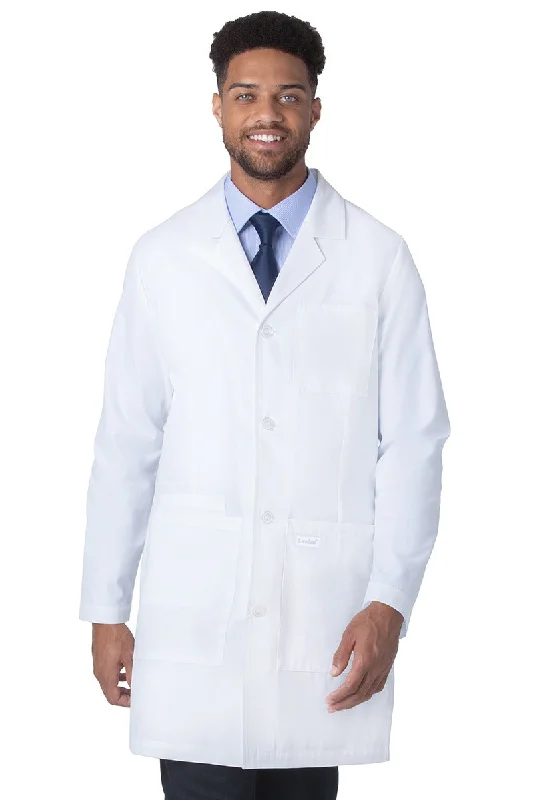 Landau Unisex 4-Pocket Mid-Length Lab Coat | White Sanded