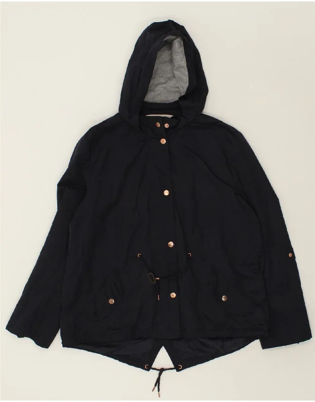 LAURA ASHLEY Womens Weekend Hooded Rain Jacket UK 18 XL Navy Blue