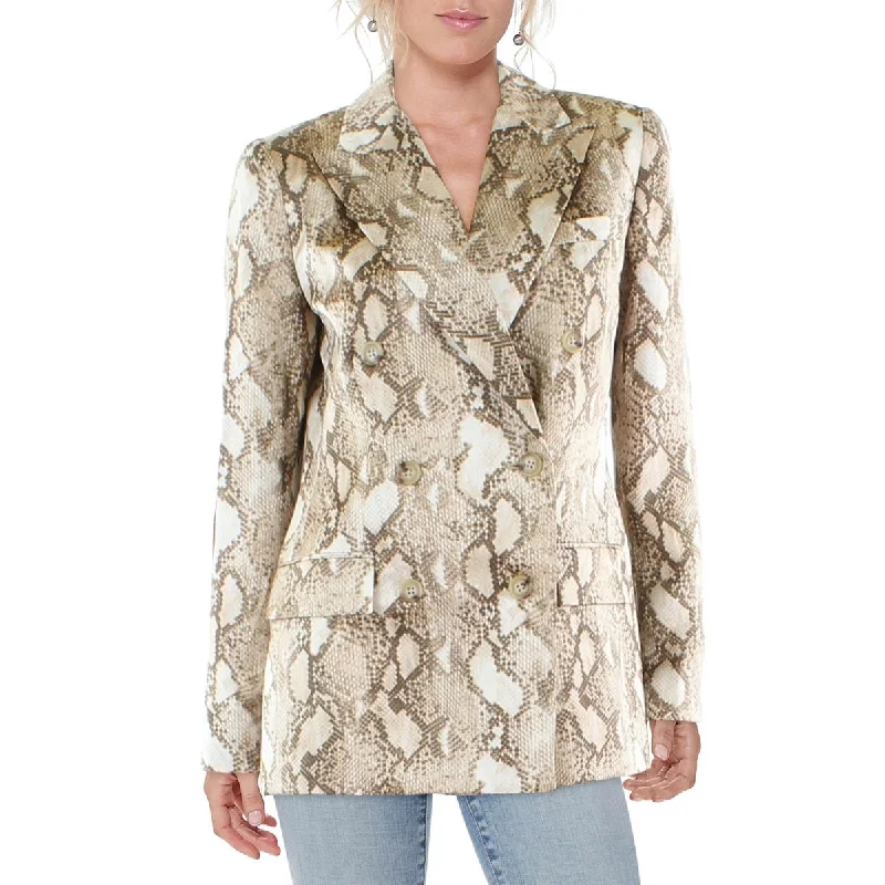 Lauren Ralph Lauren Womens   Snake Print Dressy Two-Button Blazer