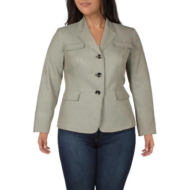 Le Suit Womens Woven Pattern Suit Jacket