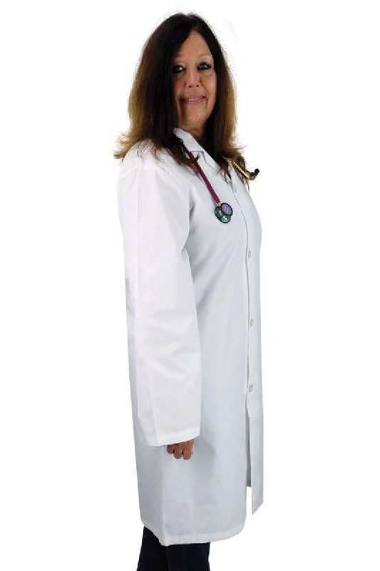 Luv Scrubs Unisex 40"" Pocketless Lab Coat | White