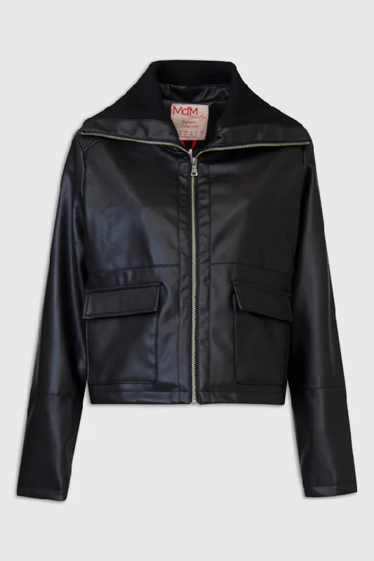 Md'M Black Leather Jacket