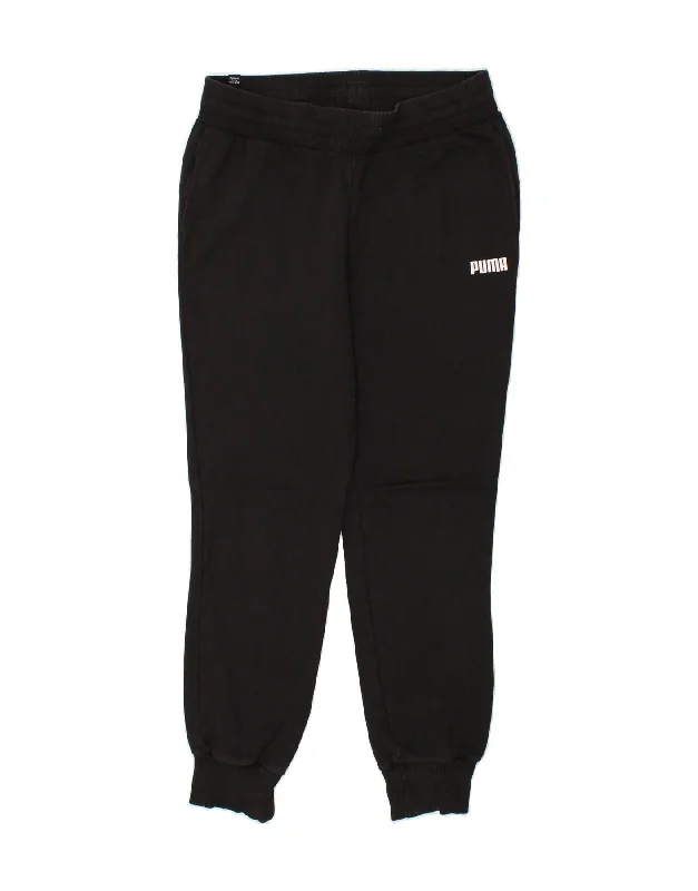 PUMA Womens Tracksuit Trousers Joggers UK 12 Medium Black Cotton