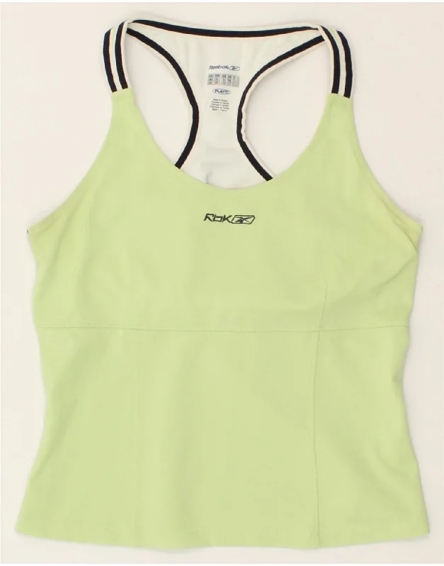 REEBOK Womens Vest Top UK 14 Medium Green