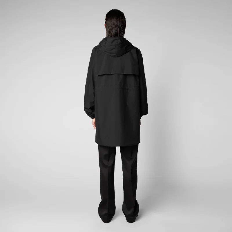 Women's Fleur Hooded Raincoat In Black