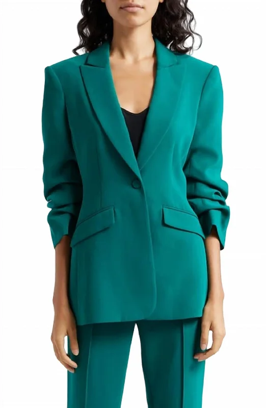 Scrunched Cheyenne Blazer In Malachite Green