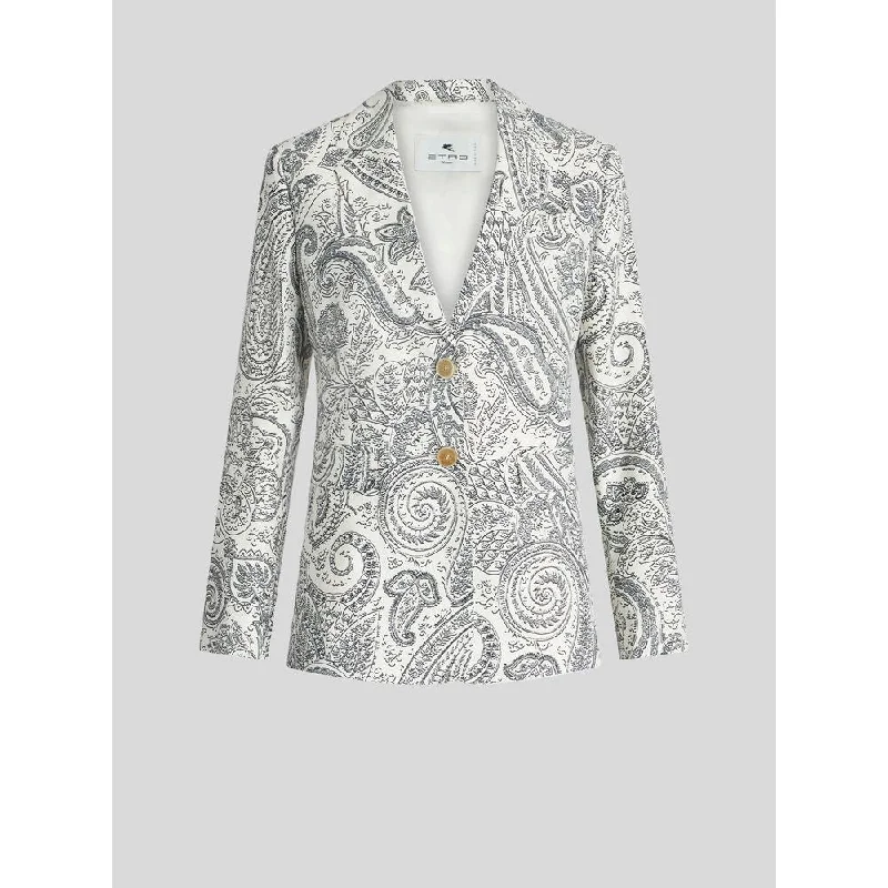 Tailored Paisley Viscose And Wool Jacket