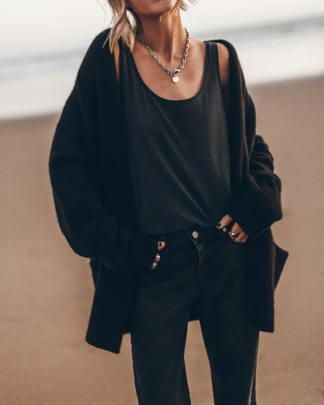 The Black Oversized Knitted Cardigan