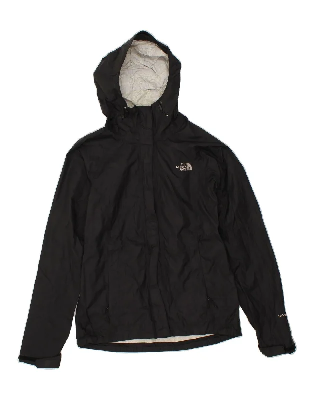 THE NORTH FACE Womens Hooded Rain Jacket UK 6 XS Black Nylon