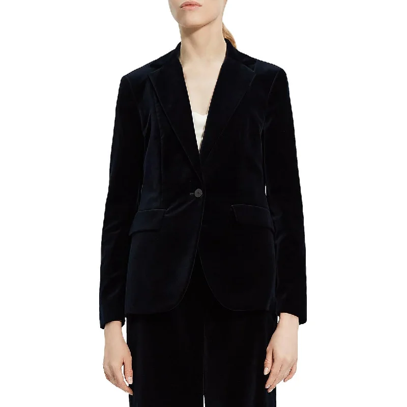 Theory Womens Velvet Mid-Weight One-Button Blazer