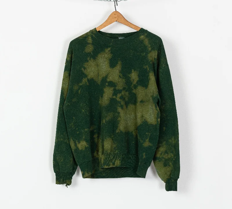 90s Green Reverse Tie Dye Sweatshirt - Men's Medium, Women's Large