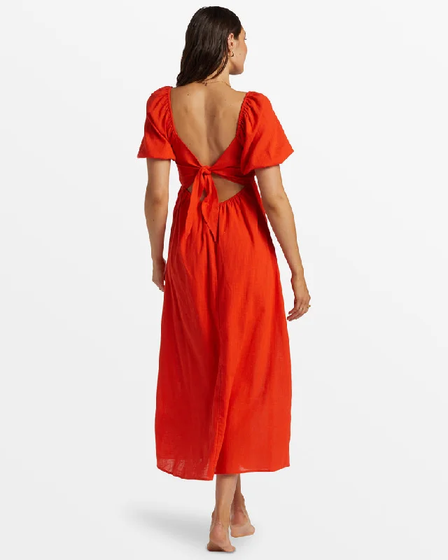 Billabong Love Fade Dress-Sunset Red