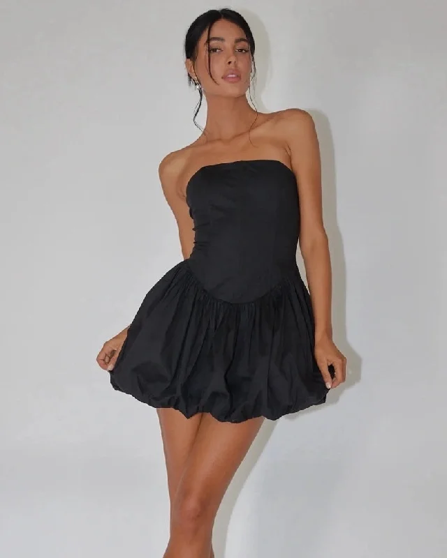 BUBBLE HEM BALLOON DRESS