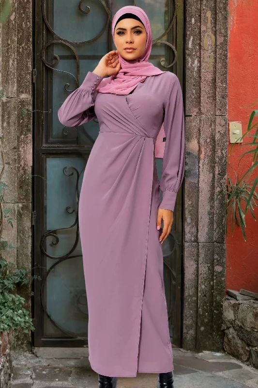 Dusty Purple Wrap Maxi Dress