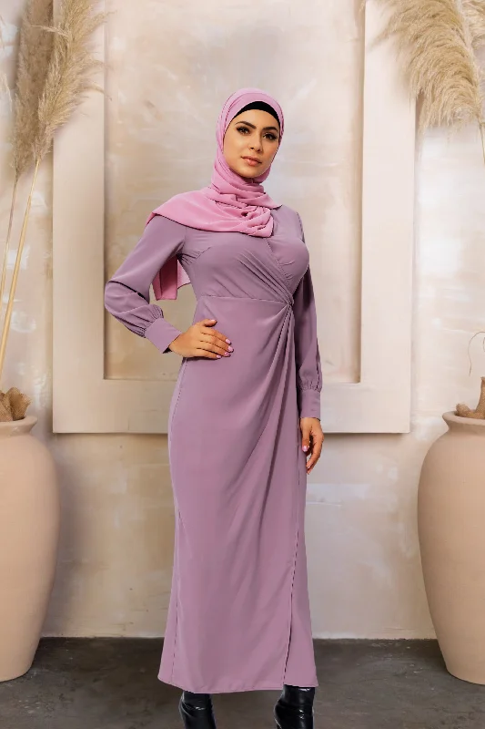 Dusty Purple Wrap Maxi Dress