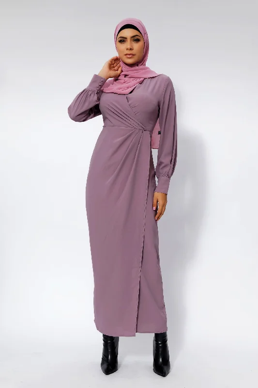 Dusty Purple Wrap Maxi Dress