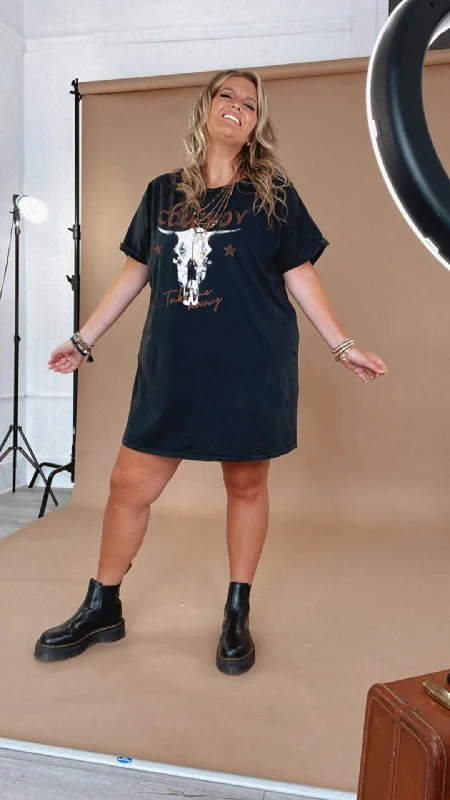 Cowboy Take Me Away Graphic Tee Dress